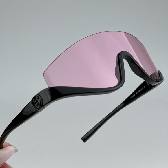 Gucci GG1650S 002 BRAND NEW Sunglasses Black Pink Unisex Shield Mask - Picture 1 of 12